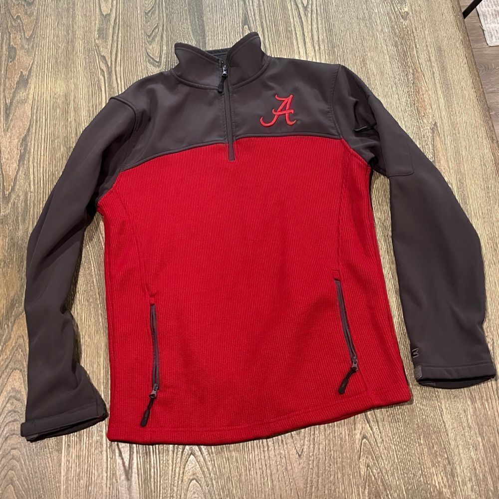 Colosseum Alabama Crimson Tide Pullover Jacket Zipper Pockets High Neck Red Sz M